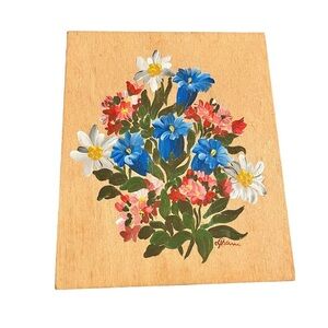 Vintage Wooden Hand Painted Jewelry Box With Mirror Germany